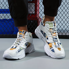 Men's Cartoon Graffiti Athletic Shoes for Running Gym Sneakers