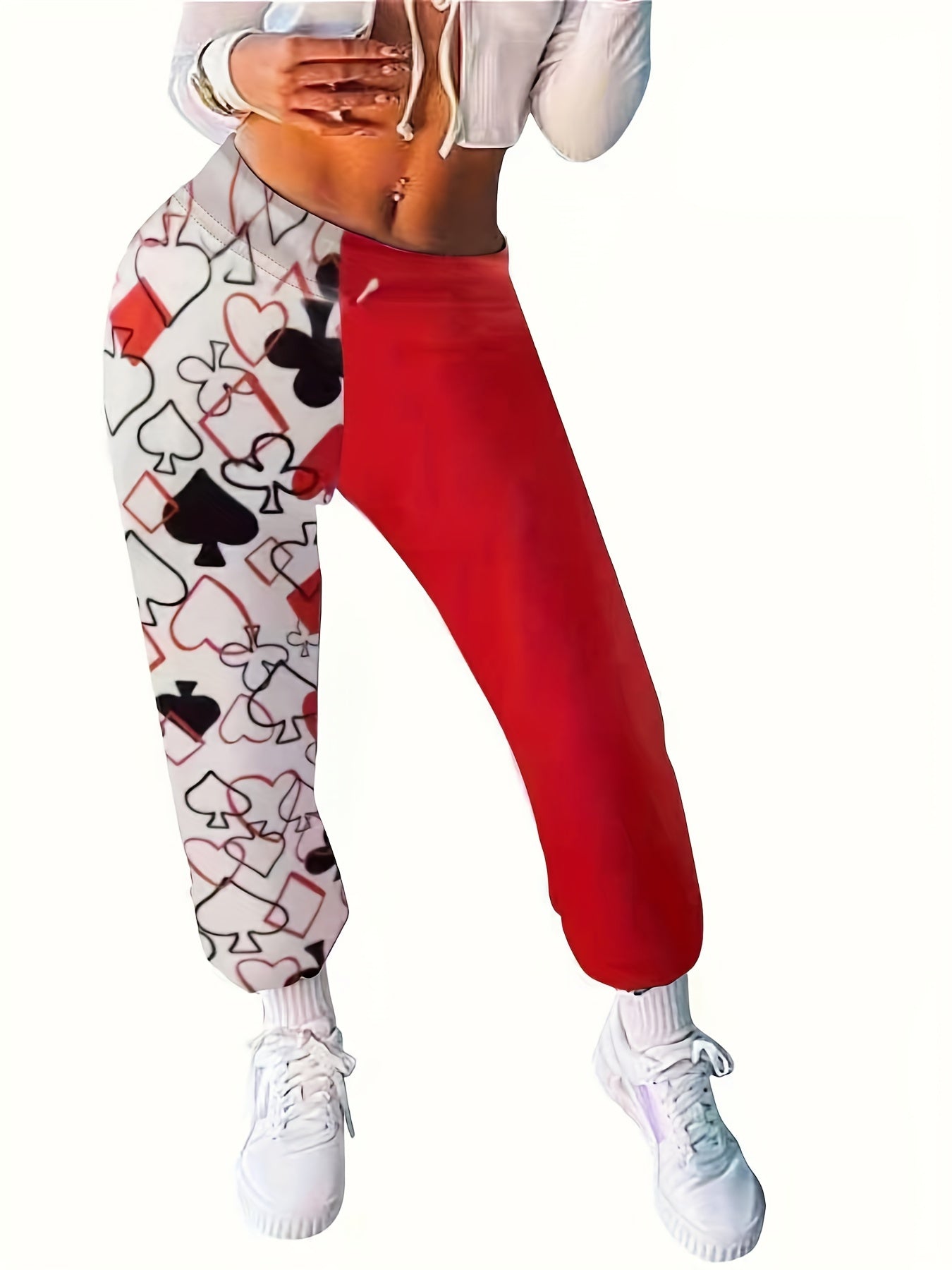  Colorblock Graphic Print Joggers