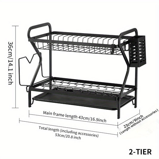 2 Tier Dish Drying Rack Over The Sink Set