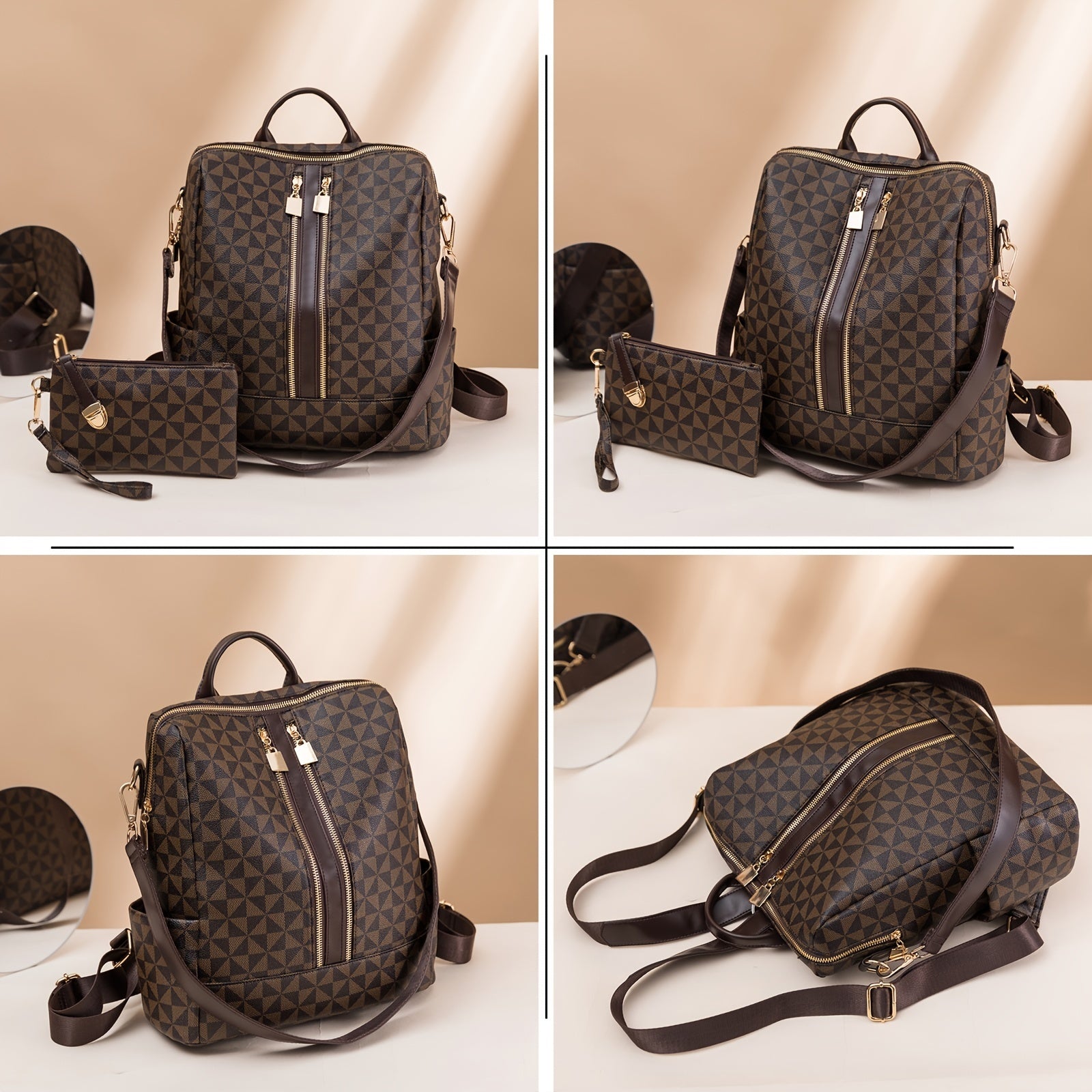Women's Printed Anti-theft Backpack Large Capacity Leisure Bag
