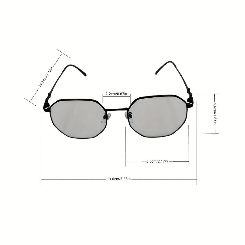 Polygonal Anti Light Glasses For Women Men Students