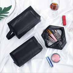 Transparent Mesh Makeup Case Organizer Storage Pouch Zipper Toiletry Wash Bags