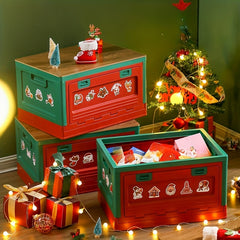 Christmas Storage Box Handles Stackable Basket Durable Container