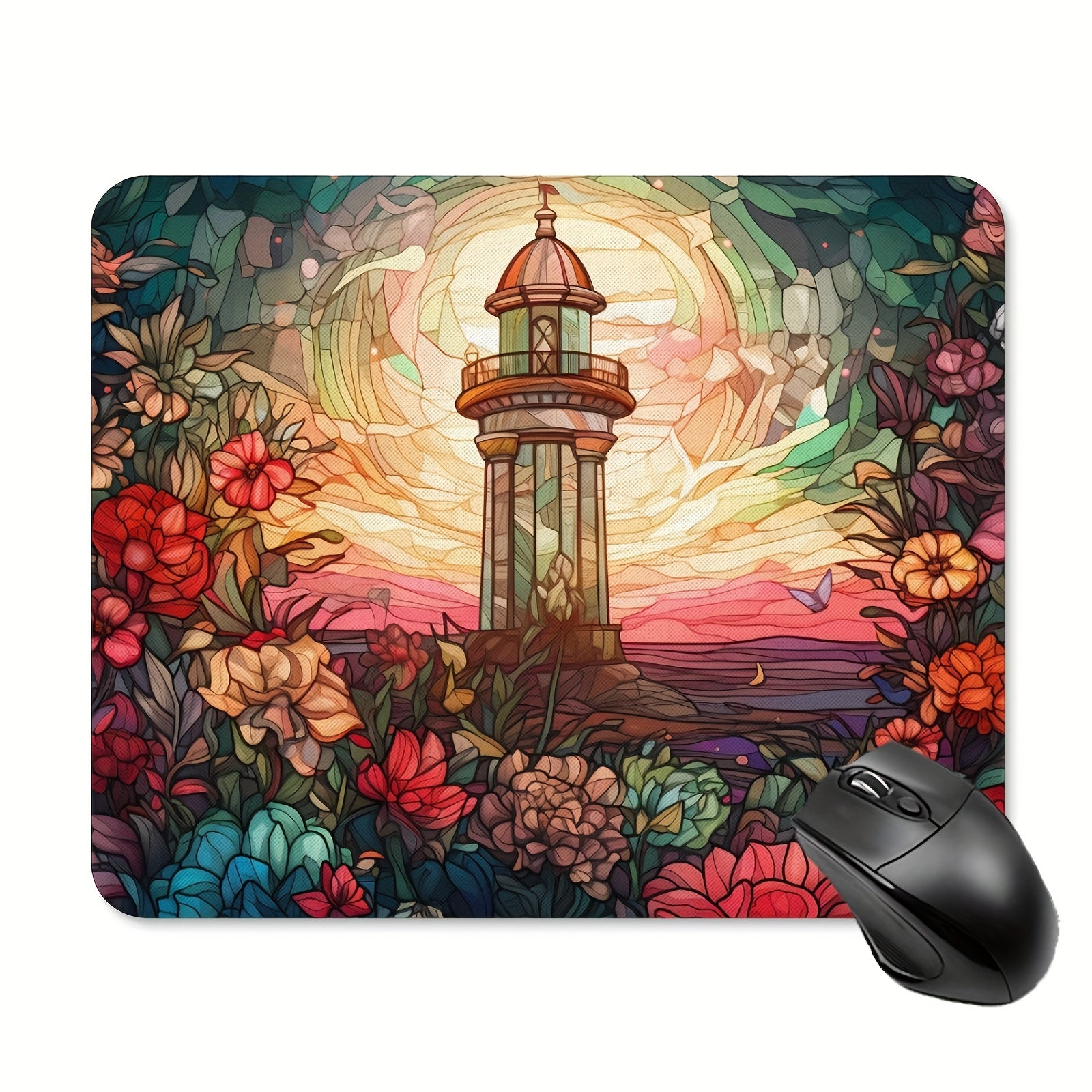 Flower And Lamp Stand Mouse Pad Non Slip Rubber Mouse Mat