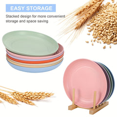 8pcs 22 86 Cm Plastic Dinner Plates Set Pasta Bowls Ramen Drop Resistant