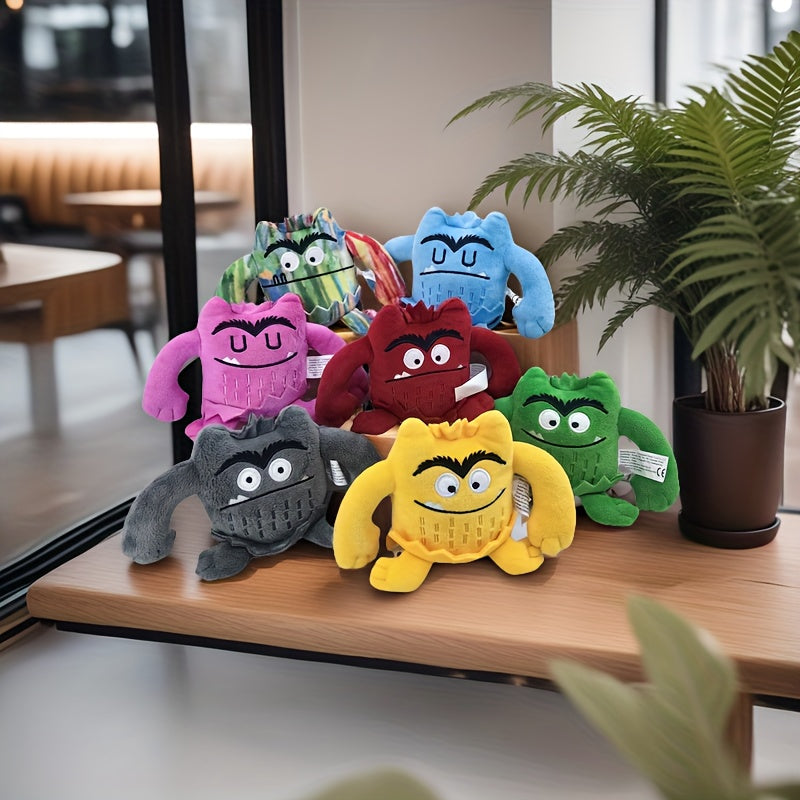 7pcs Mixed Emotion Monster Plush Toy Set Cartoon Mood Expression Dolls