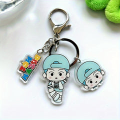 Cartoon Keychain Doll Acrylic Keyring Purse Bag Backpack Car Key Charm Accessory