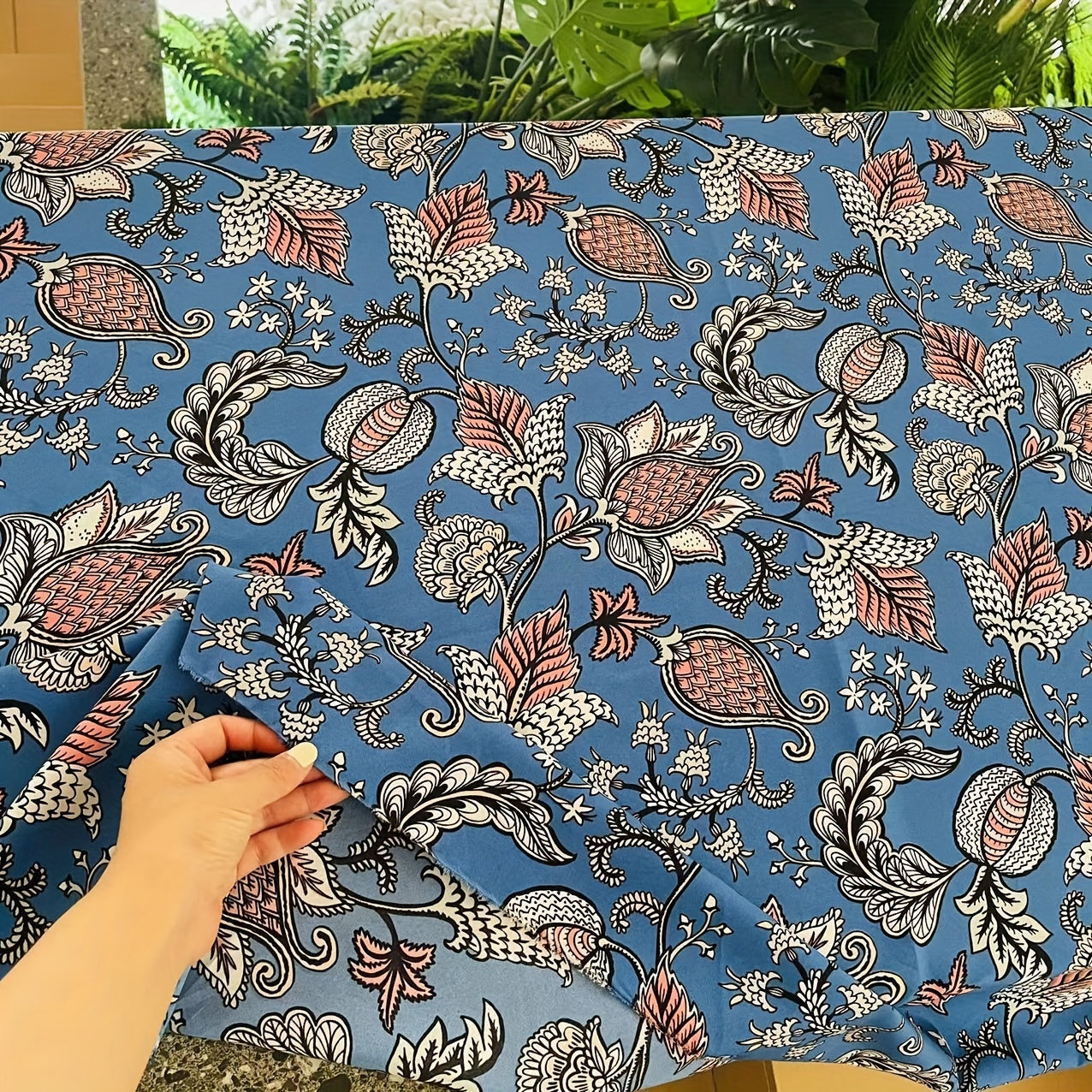 1 Yard Flower Pattern Artificial Cloth DIY Fabric