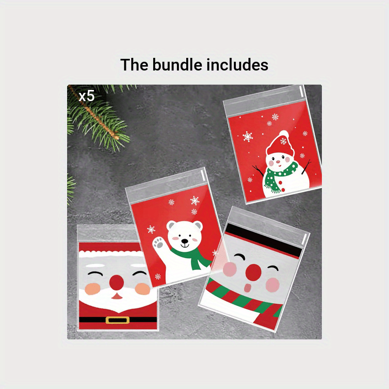 50pcs Christmas Snowman & Santa Goodie Bags for Beer & Snack Packaging