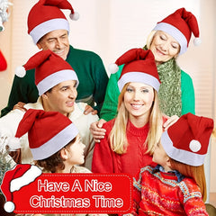 6pcs Christmas Santa Hats for Adults at Parties