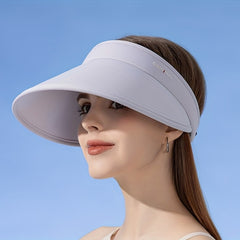 Solid Visor Hat Casual Ponytail Sun Hat UV Protection Foldable