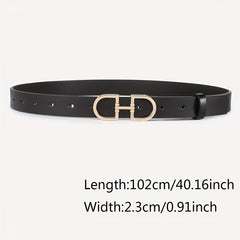 3pcs Double D Buckle Belt Set Classic PU Leather Waist Belt Women