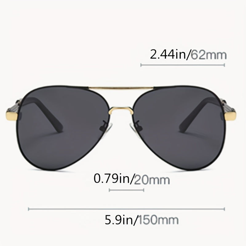 Men's Retro Metal Frame Sunglasses for Driving Camping Fishing