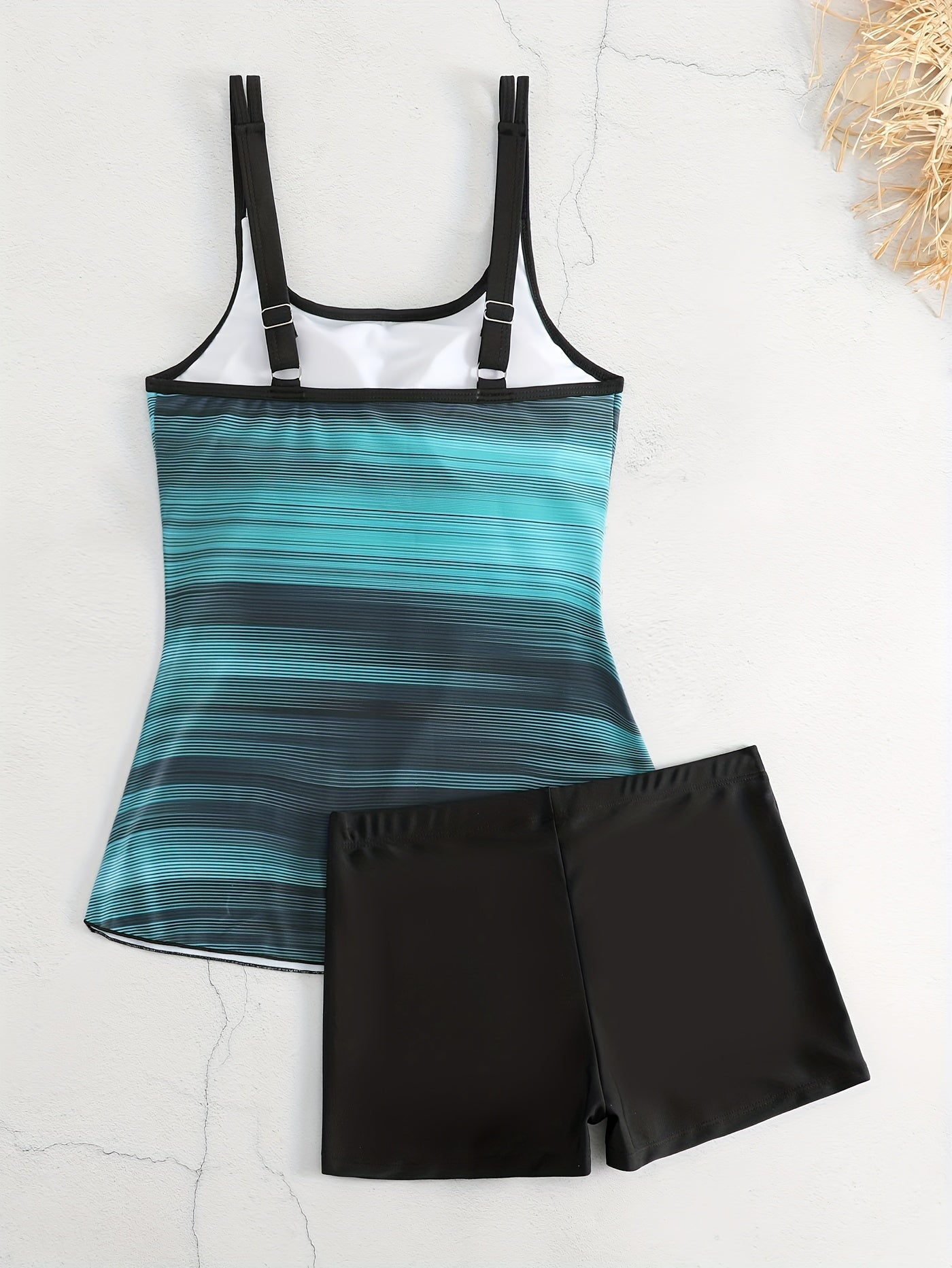  Striped Tankini Set Women's Two Piece Swimsuit