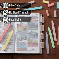 75 Bible Tabs & 6 Highlighters Set - Colorful Tabs for Women