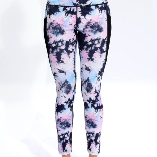 Tie Dye High Waist Yoga Pants Pocket Quick Dry Butt Lift Yoga Leggings