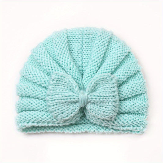 Baby Knitted Beaniess Solid Cotton Turban Hat