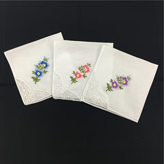 5pcs 28 Embroidered Handkerchief Ladies Lace Handkerchief