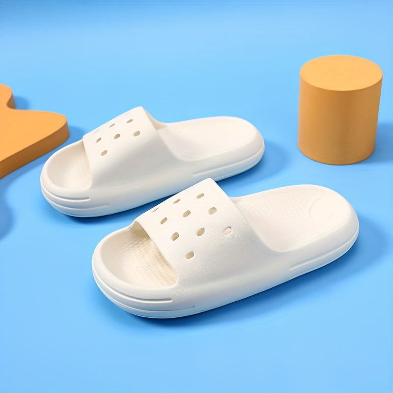 Boys Lightweight Solid Slippers Open Toe Non Slip Indoor Shower Pool