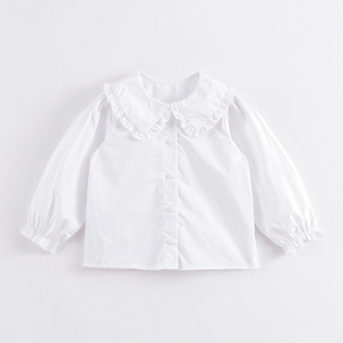 MARC&JANIE Girls Cotton Ruffle Trim Collar Shirt Kid s Button Down Blouse
