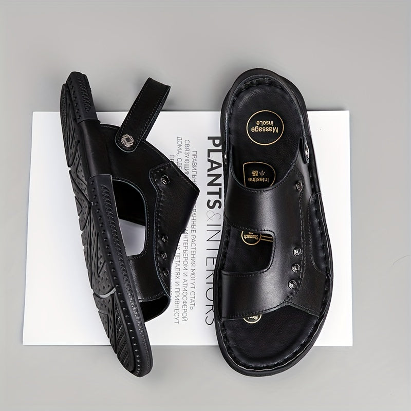 Men's Open Toe Slip On Strap Sandals Soft Sole Beach Sandals