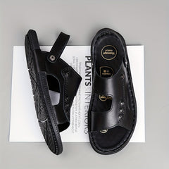 Men's Open Toe Slip On Strap Sandals Soft Sole Beach Sandals