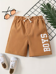 'Boys' Printed Sports Shorts, Drawstring, Big Boys, Summer Casual
