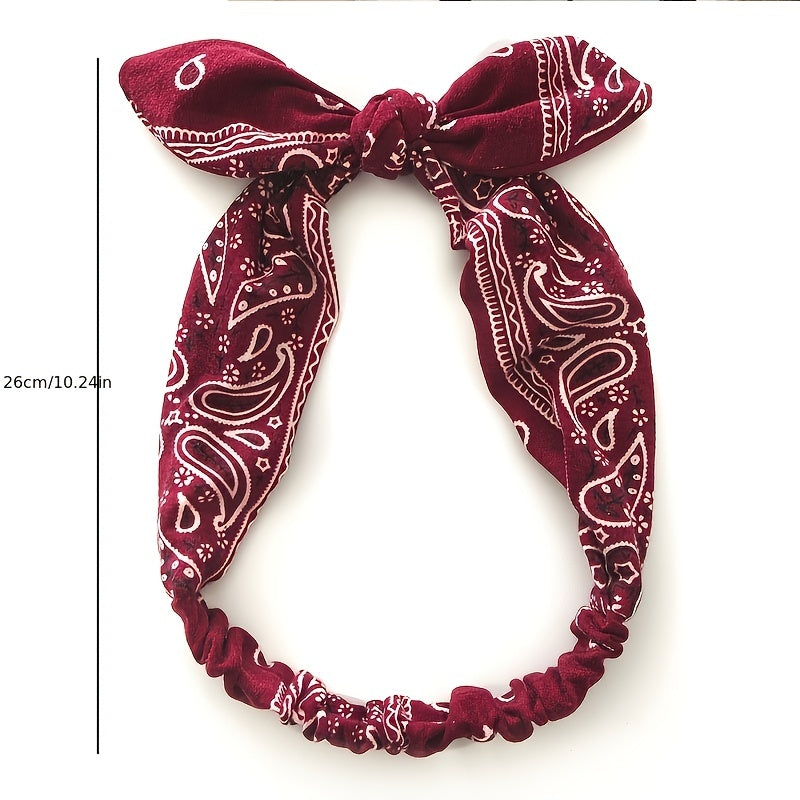 Paisley Print Boho Head Band Women's Soft Headbands