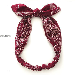 Paisley Print Boho Head Band Women's Soft Headbands