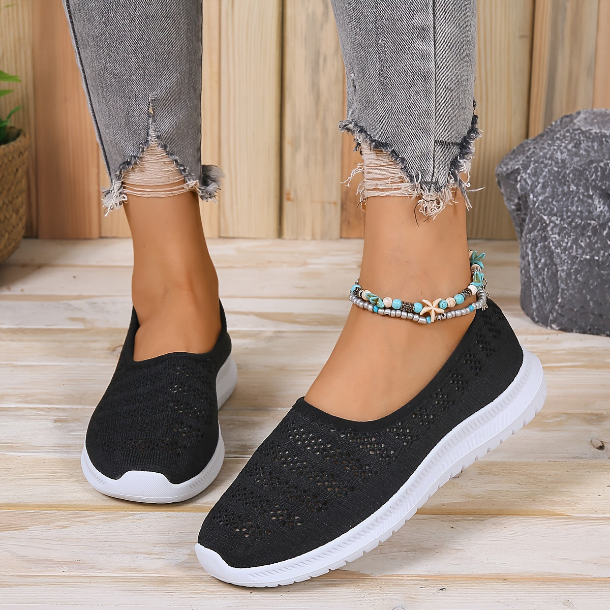 Women's Breathable Slip-on Flat Shoes Soft Sole Casual Shoes