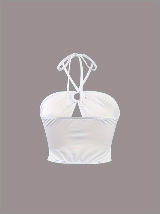 Ring Halter Cami Top Backless Lingerie