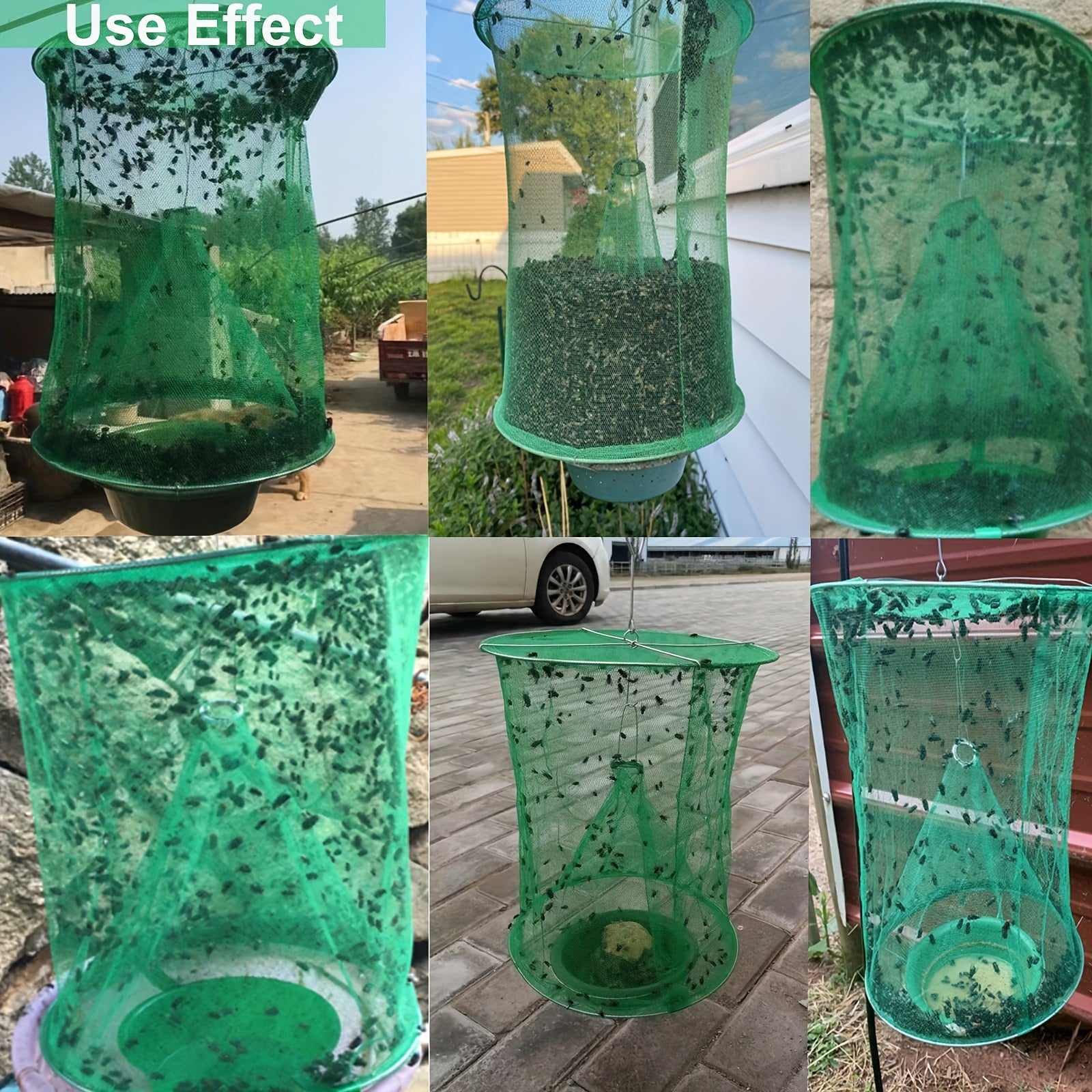 Reusable Ranch Fly Trap with Bait Tray - Hanging Horse Fly Catcher