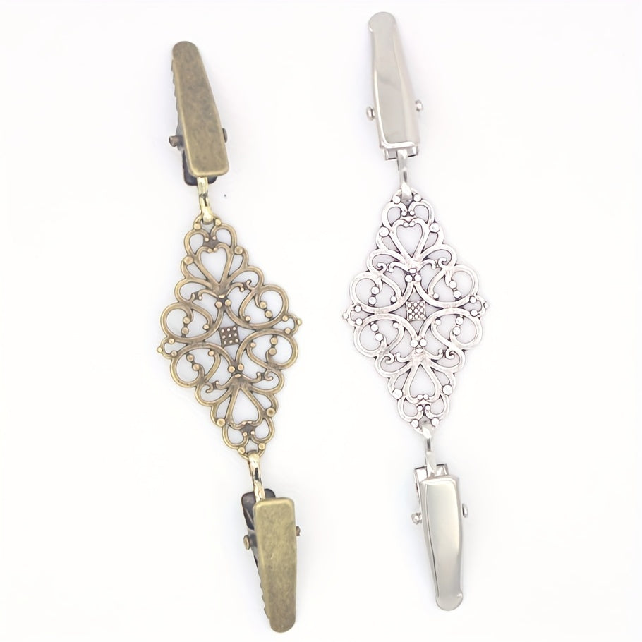 Retro Cardigan Clip Cape Shawl Sweater Collar Duck Clip Hollow Brooch Pin
