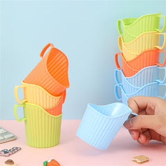 10pcs Disposable Paper Cup Holder Plastic Hand held Cup Sleeve