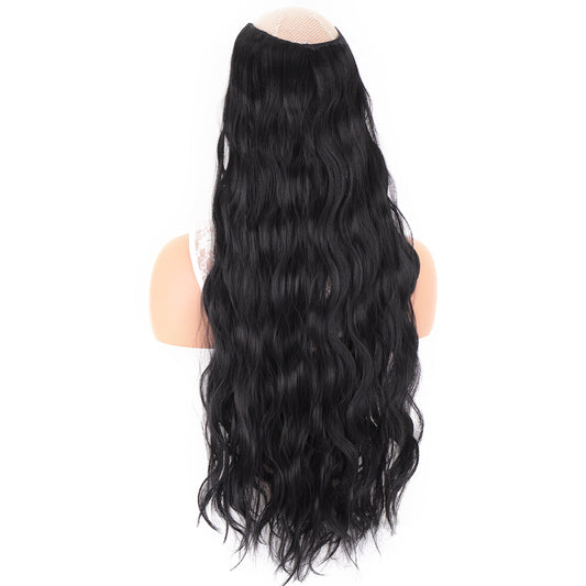 Synthetic V Shaped Hair Extension Half Wig Heat Resistant Wavy Curly Hair