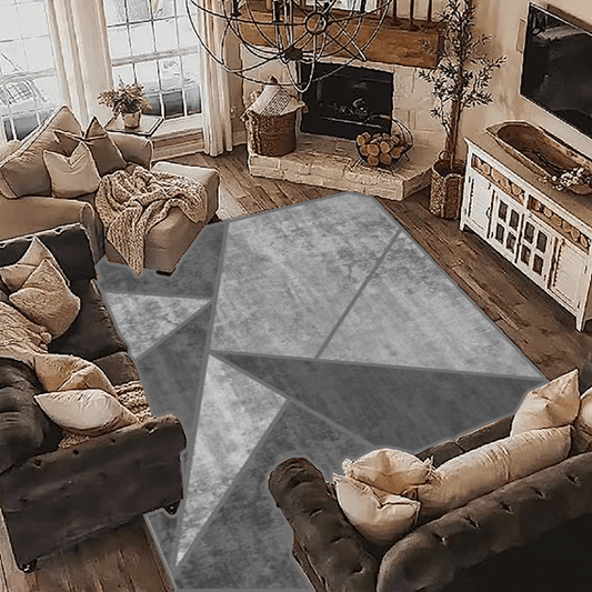 Large Geometric Washable Carpet - Anti-Skid, Waterproof, Antifouling