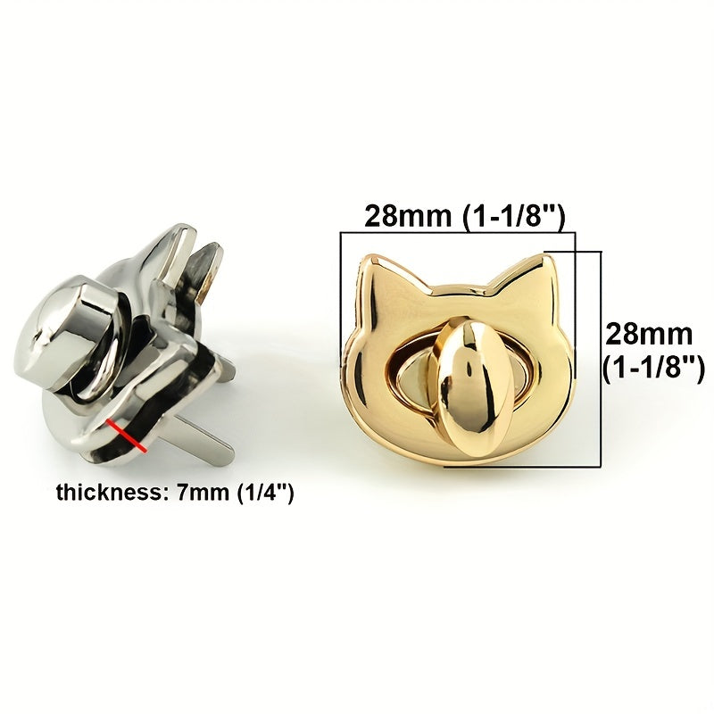 Cat Head Metal Buckle Twist Lock Turn Lock For Bag Handbag DIY Hardware
