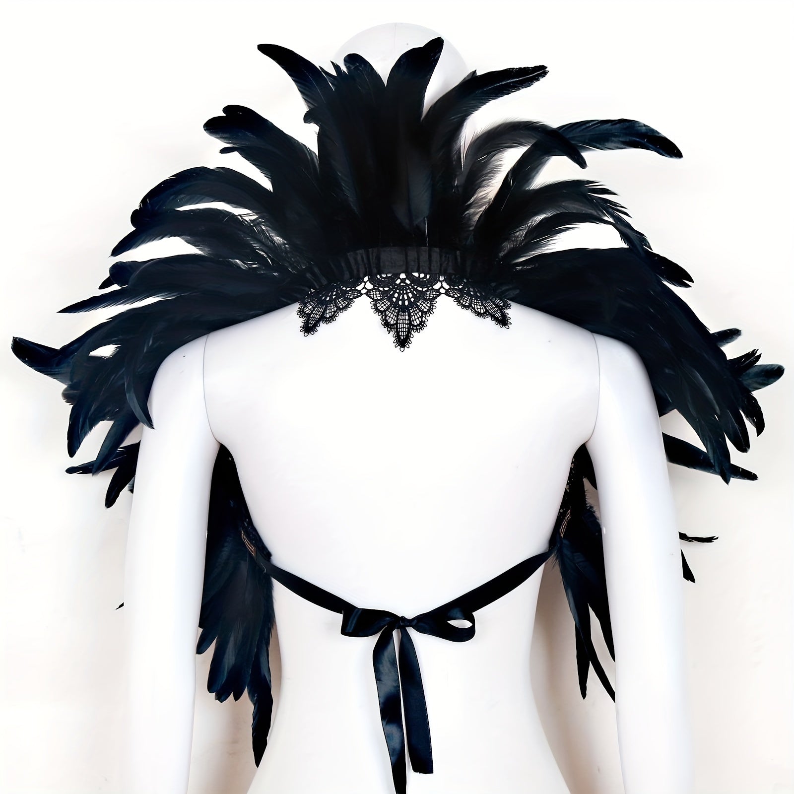 Feather Shoulder Wrap Lace Collar Halloween Costume Props