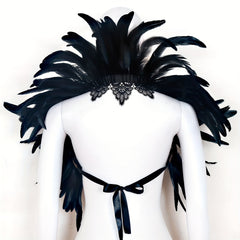 Feather Shoulder Wrap Lace Collar Halloween Costume Props
