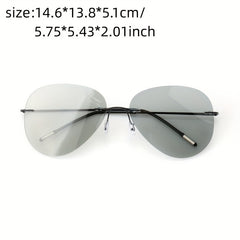 Men's Polarized Sunglasses HD Rimless Driving Fishing Goggles