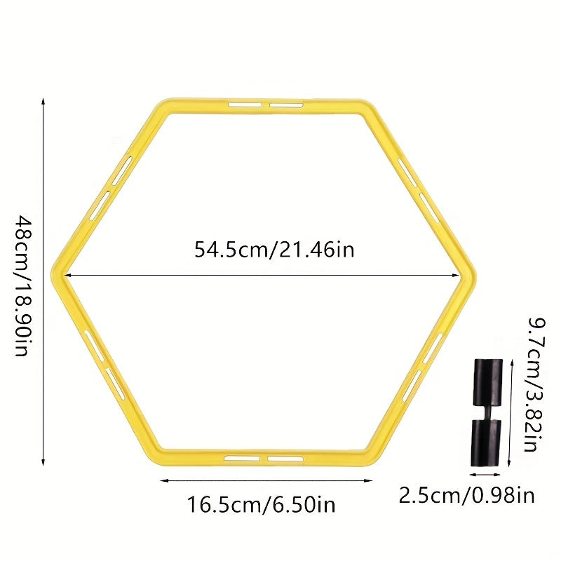 6pcs Hexagonal Speed & Agility Training Rings Soccer Football Basketball Aid