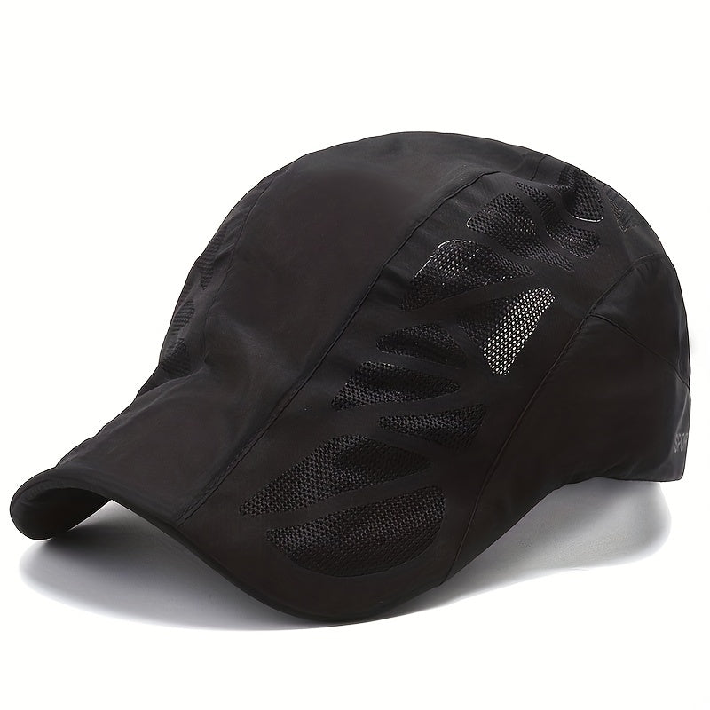 Men's Breathable Mesh Summer Hat Adjustable Newsboy Beret Cap