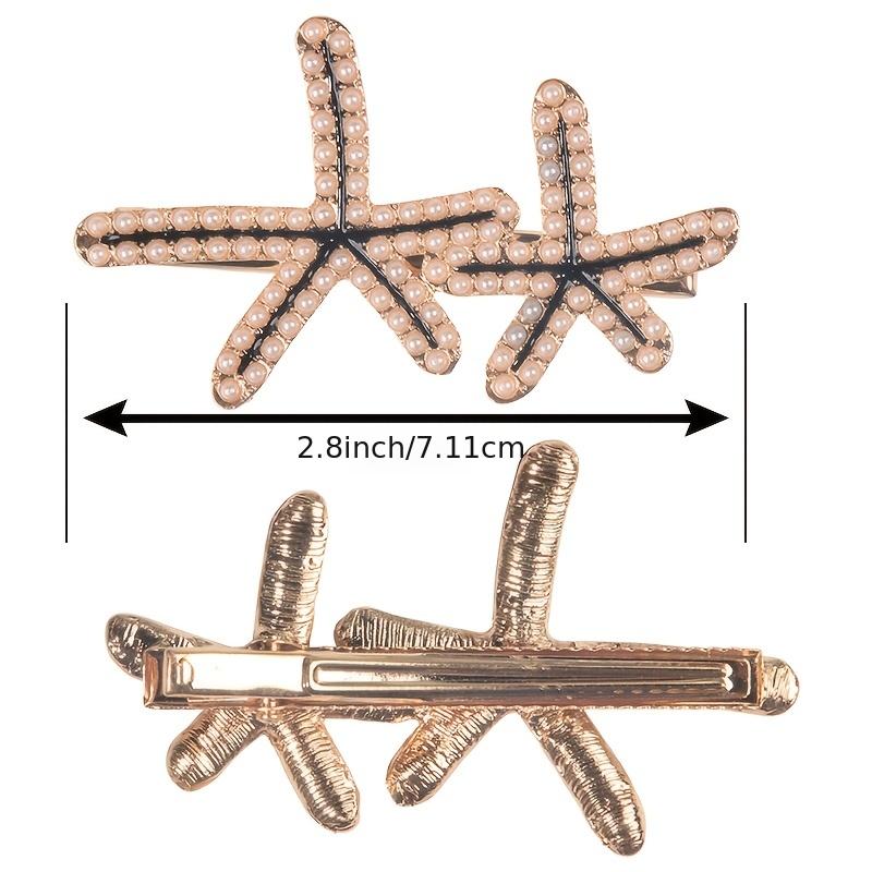 2pcs Pearl Hairpin Star Love Flower Hairpin Female Metal Hair Accessories