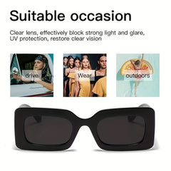 Men's Rectangle Anti Light Sunglasses for Casual Wear