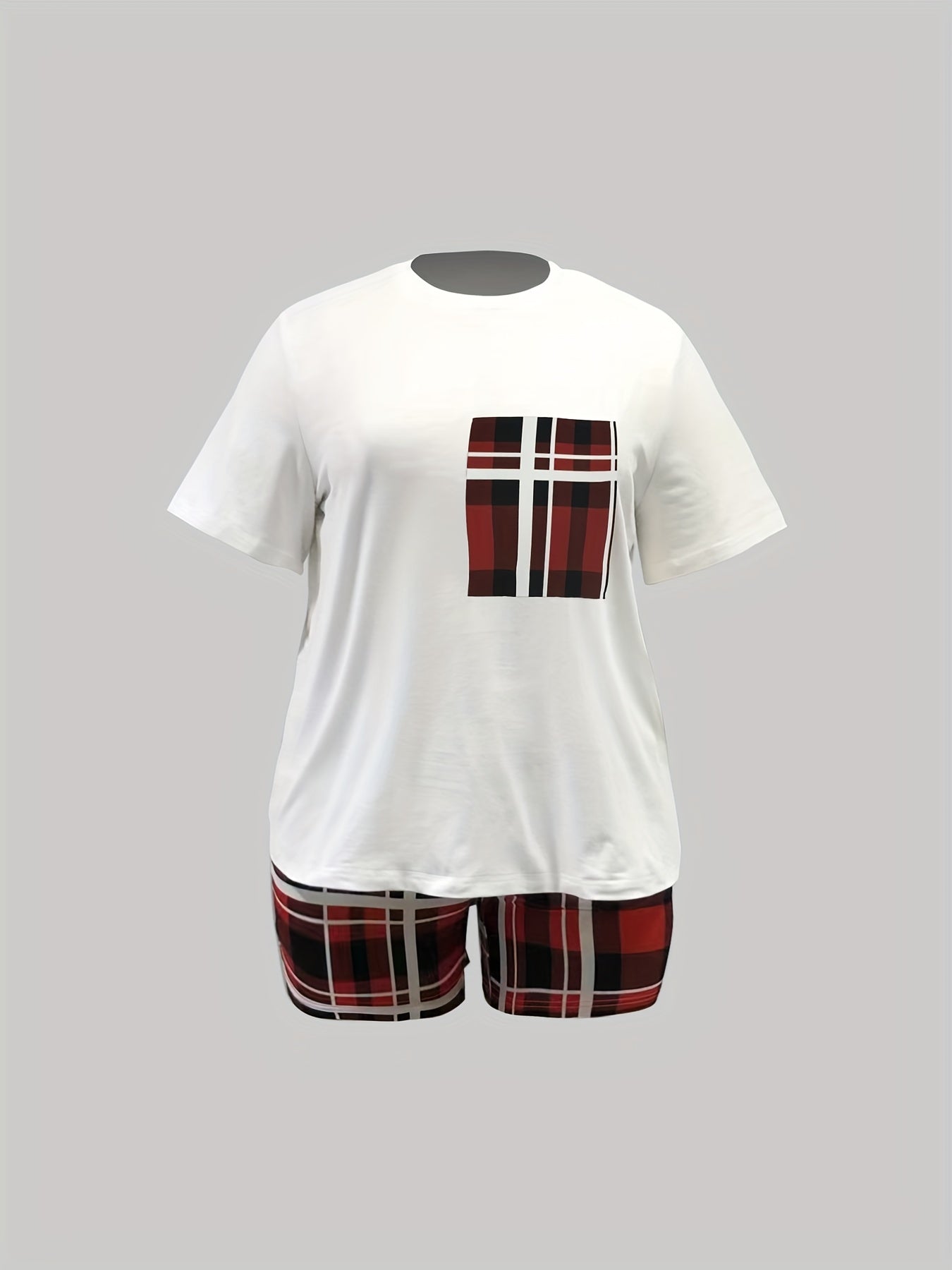  Plaid Tee & Shorts Set