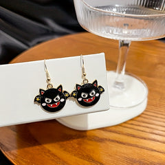 Halloween Pumpkin Head Funny Devil Hook Earrings