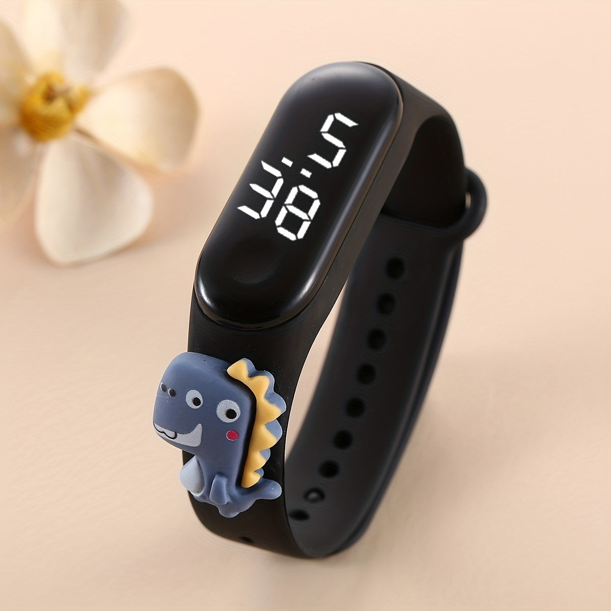 Kids Dinosaur LED Screen Watch Silicone Strap Outdoor Accessory