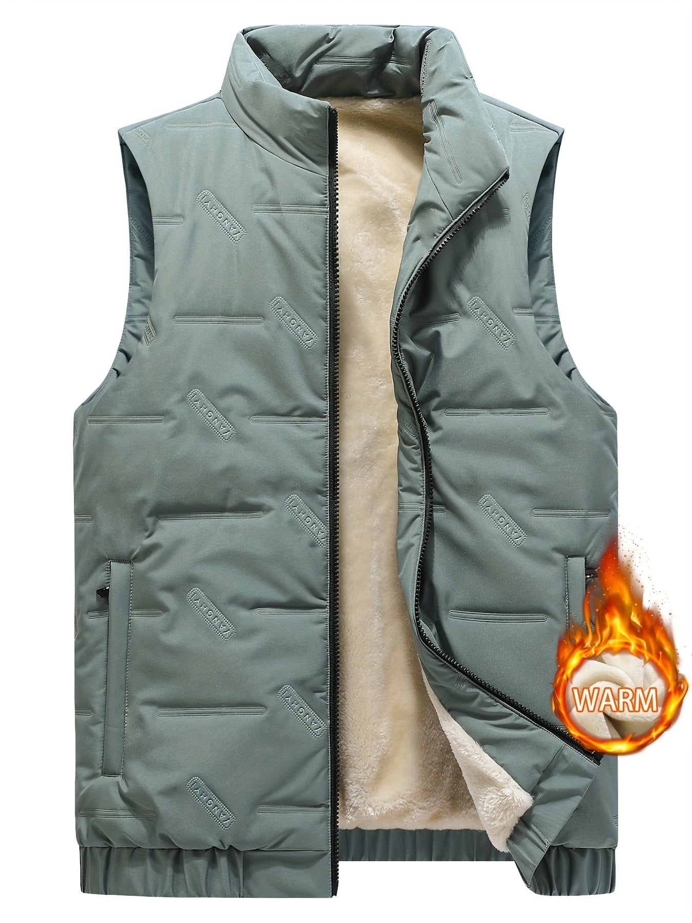 Men's Fleece Vest Zip Up Thermal Sleeveless Jacket