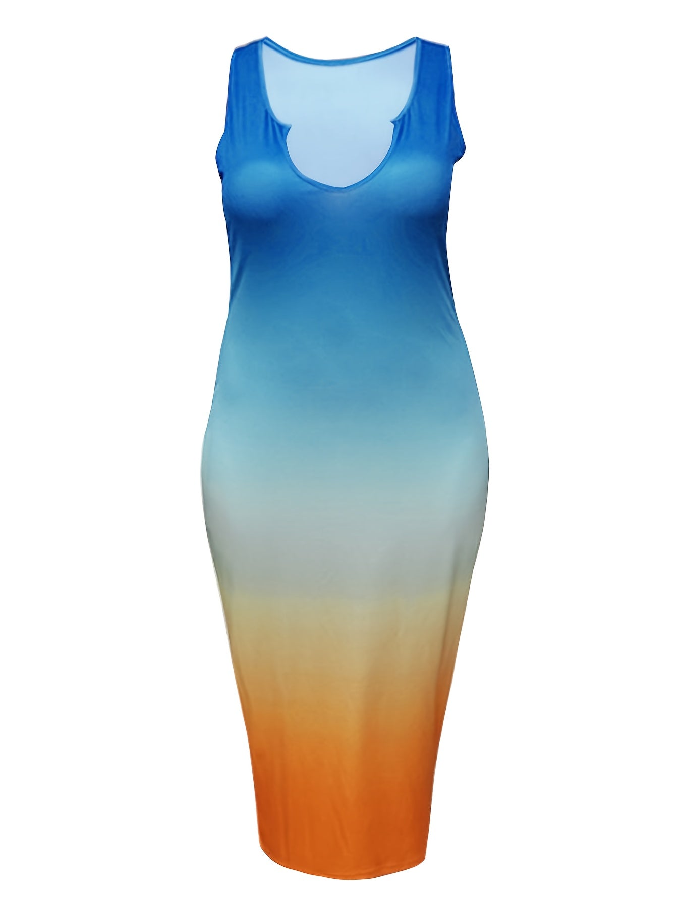  Ombre Print Maxi Tank Dress