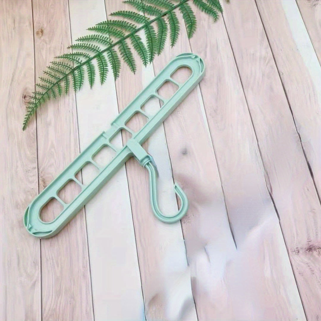 5pcs Multifunctional Clothes Hanger Horizontal Vertical Dual Use Nine Hole
